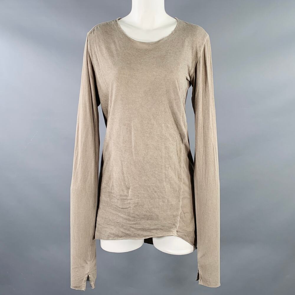 LOST & FOUND Size M Khaki Cotton Scoop Neck Casual Top